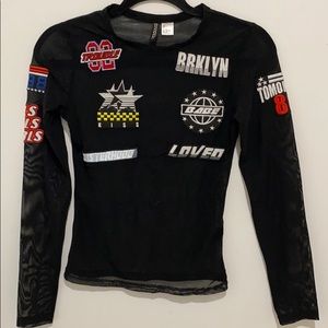 Appliquéd Sheer Top